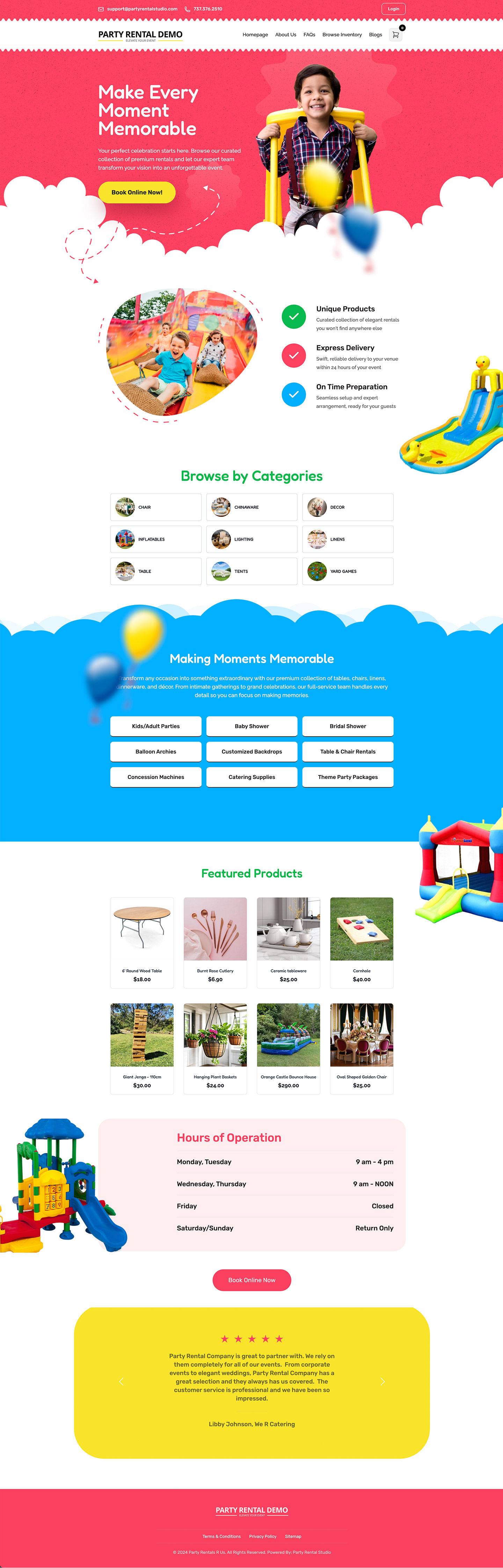 Party City Website Template