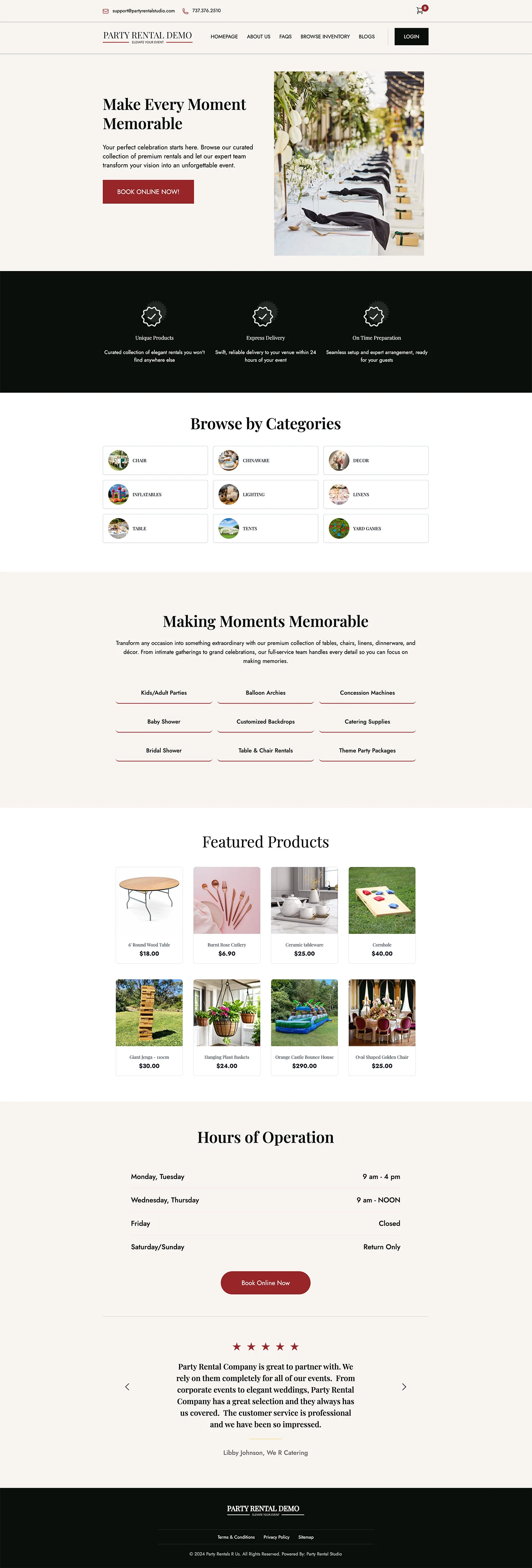 Party Classic website template