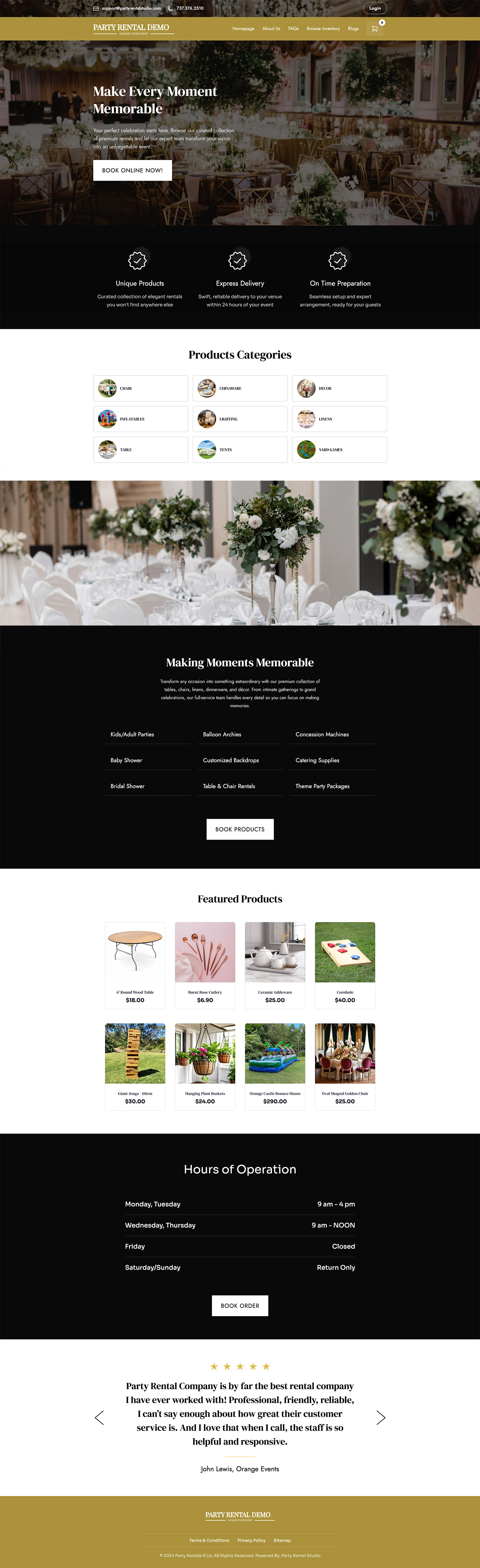 Party Deluxe Website Template