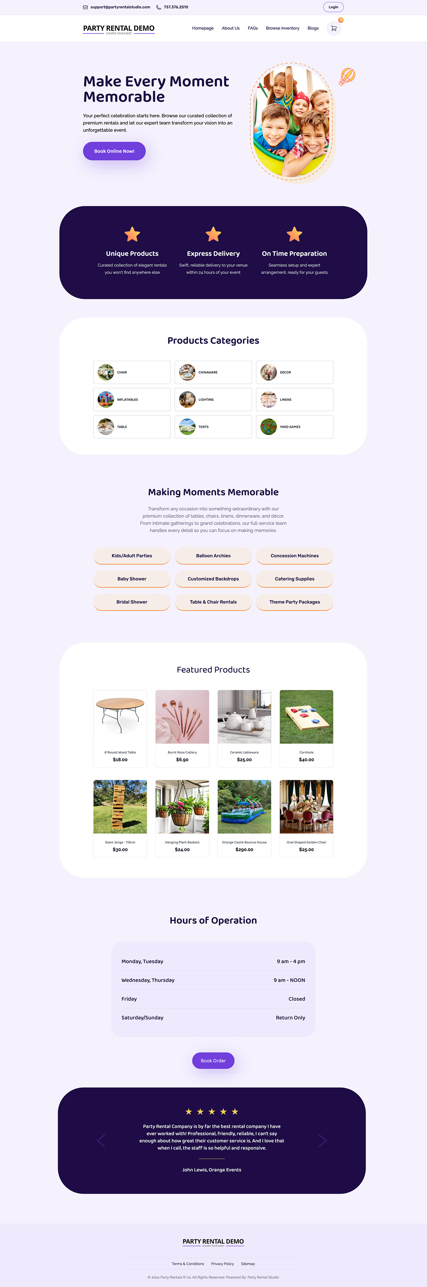 Party Live Website Template